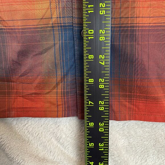 Kühl Mens Shirt Large Plaid Short-Sleeve Button-Up Orange Born in the Mountains - Picture 3 of 12